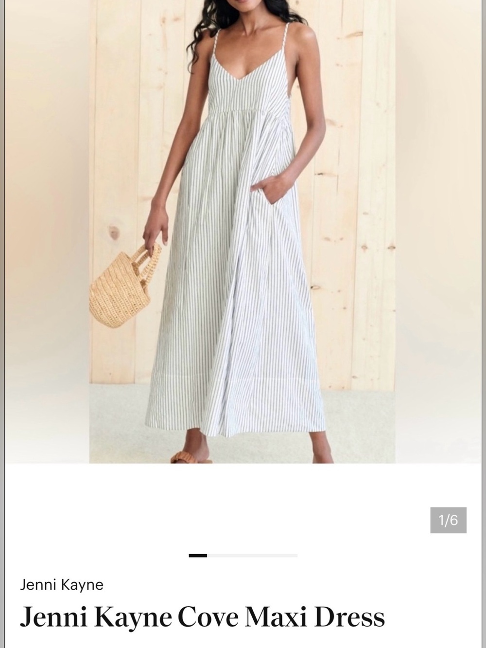 Jenni Kayne Striped Maxi Dress in White and Green